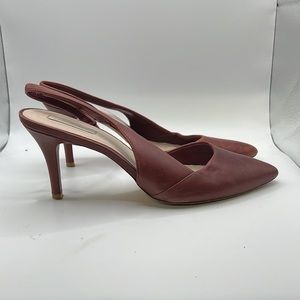 Cole Haan Slingback Heels Sandals Shoes Burgundy Red Purple Womens Size 9 B